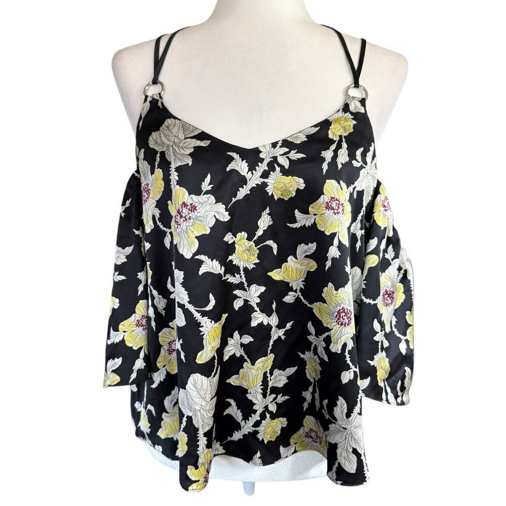 Cinq à Sept Cinq A Sept Rayna Silk Cold Shoulder Blouse Womens XS Office Siren